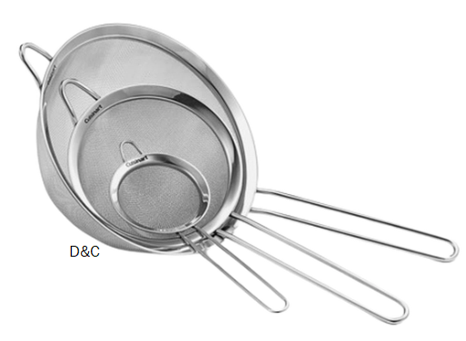 Cuisinart 3 Piece Stainless Steel Mesh Strainer Set for for Sifting, Straining and Draining Vegetables, Pastas, Flour, Tea