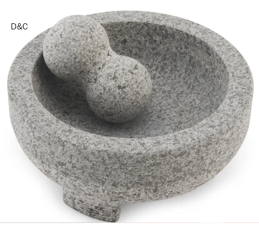 Farberware Professional Granite Molcajete Mortar and Pestle Stone Grinder, 4-Cup, Gray