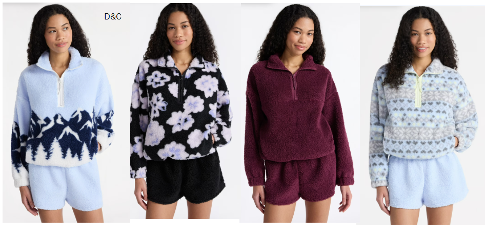 No Boundaries Plush Half-Zip Pullover, Women’s