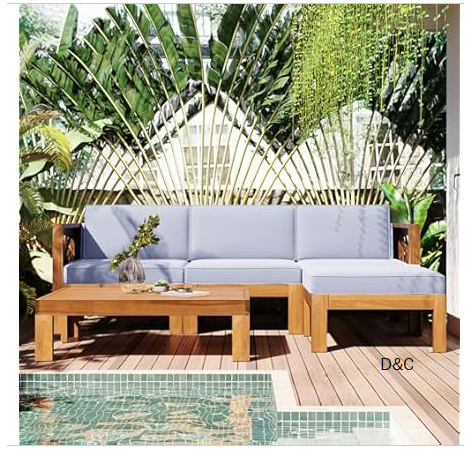 Merax Patio Furniture Sets 5 Pieces, Grey