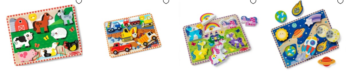 Melissa & Doug Farm Wooden Chunky Puzzle (8 Pcs) – FSC-Certified Materials