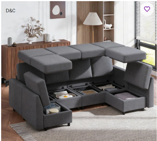 6 – Piece Modular Sectional Couch With Seat Storage, Modular Couches And Sofas Sectional For Living Room