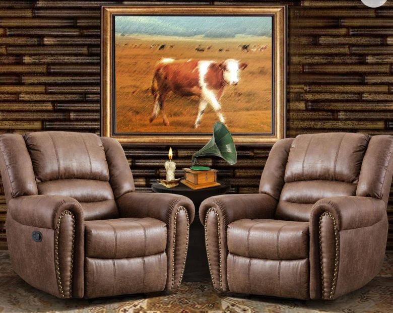 40.9″ Wide Classic Super Soft And Oversize Manual Recliner with Nailhead Trim (Set of 2)