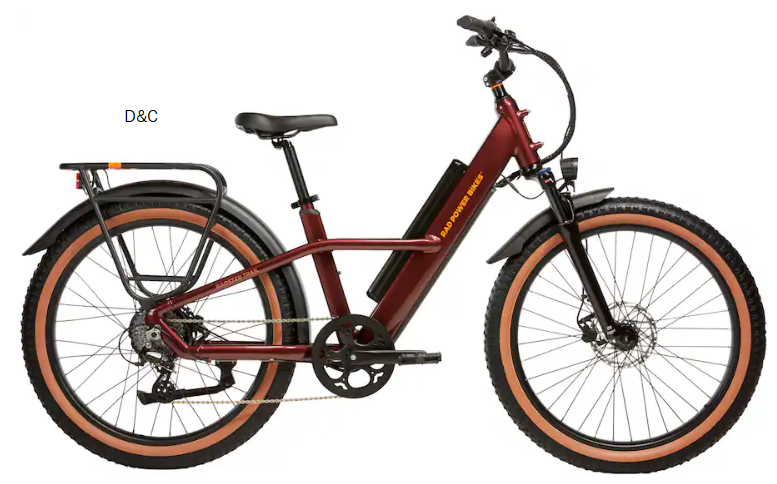 Rad Power Bikes – RadsterTrail – Ebike w/ 65 miles max operating range & 28 mph max speed – Large – Copper Red