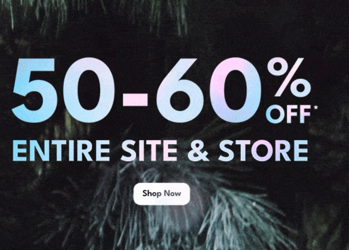 Black Friday Starts now: 50-60% off entire store + Free shipping