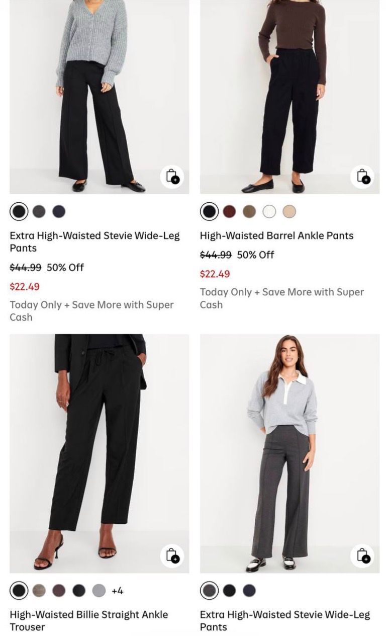 50% off Pants today at Old Navy