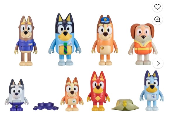 Bluey Gotta be Done Work 8 Pack, 2.5 – 3″ Bluey Character Figures, Ages 3+, Walmart Exclusive