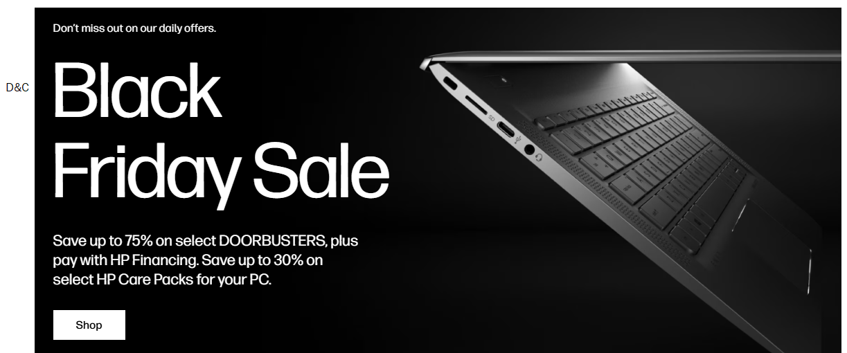 HP Black Friday SaleSave up to 75% on select DOORBUSTERS