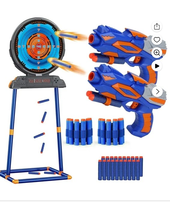 BEEPRINCESS Shooting Game Toy for Kids, Digital Targets with 2 Foam Dart Blaster, Outdoor Game Toys Gifts for 5, 6, 7, 8, 9, 10+ Year Old Boys