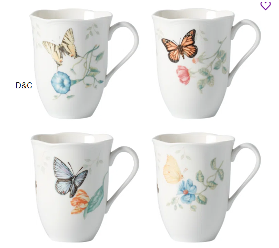Butterfly Meadow 4-Piece Mug Set (Set of 4)