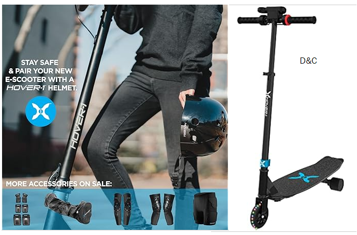 Hover-1 Switch 2-In-1 Electric Scooter & Skateboard | 2.5HR Full Charge, Lock & Release Mechanism, Remote Controlled, Safe for Kids, Black