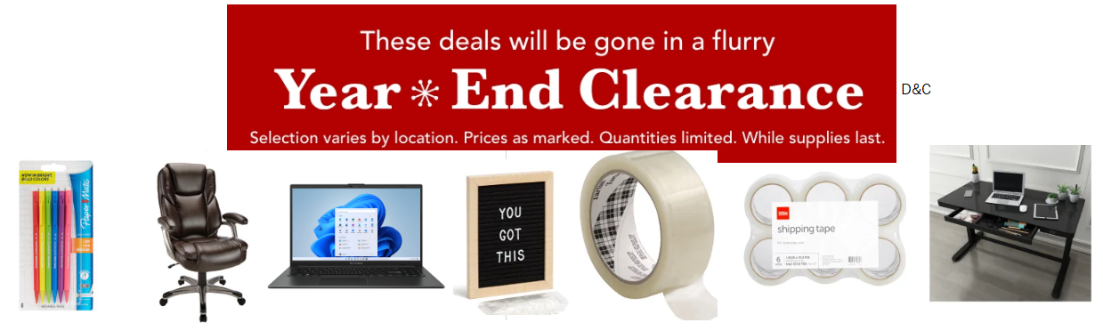 Officedepot year end clearance on Electronics, Furniture,Office Supplies and more