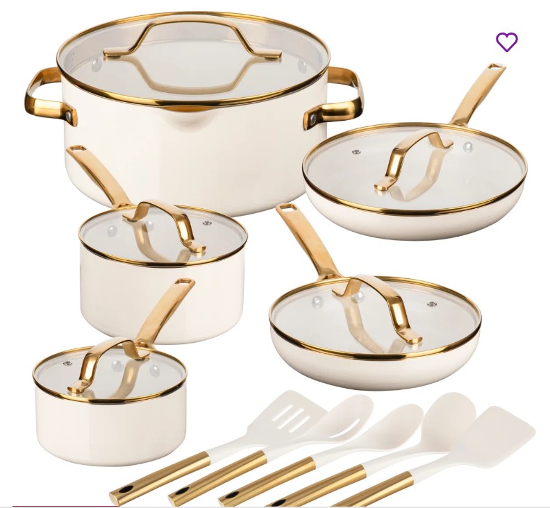 Gotham Steel Modern Collection 15 Piece Ceramic Nonstick Cookware Set