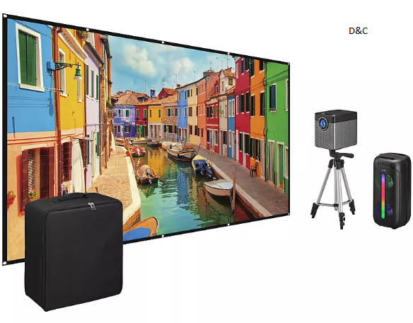 iLive Cinema Pop Up Movie Kit Projector Bundle