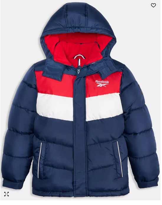 Big Boys’ Color Blocked Long Sleeve Puffer Jacket
