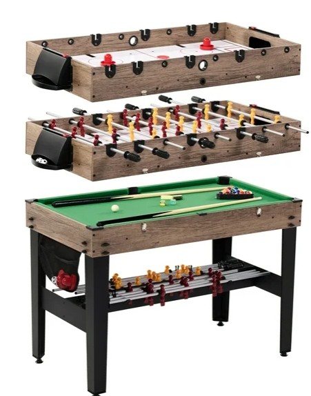 48″ 3-in-1 Multi Game, Pool Table, Air Hockey, Foosball