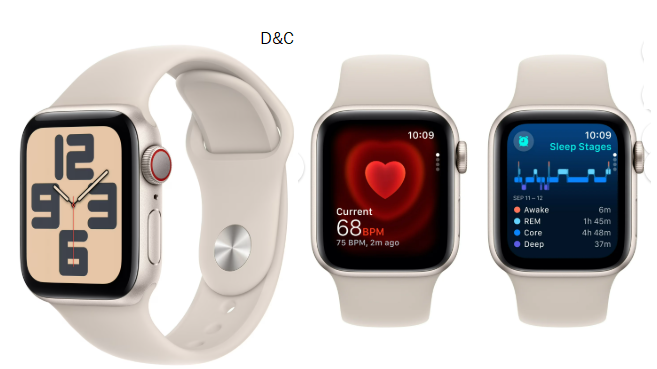 Apple Watch SE (2nd Gen) [GPS + Cellular 40mm] Smartwatch with Starlight Aluminum Case and Starlight Sport Band – S/M. Fitness & Sleep Tracker, Crash Detection, Heart Rate Monitor