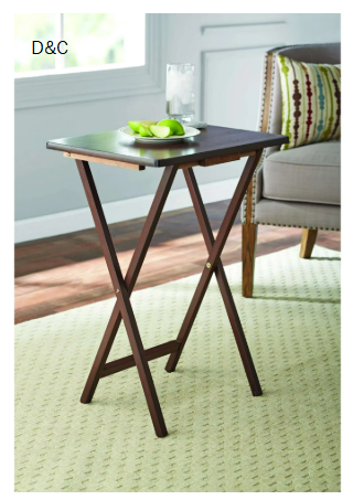 Mainstays Folding TV Tray Table, Rubberwood, Walnut, 19″ x 14.5″ x 26″, Indoor, 1 Piece