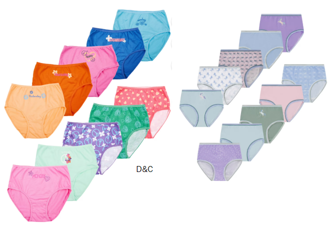 10 Pack Girls Cotton Underwear