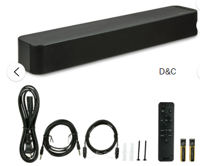 onn Bluetooth 2.0 Channel Soundbar with Multi-Color LED Lighting, 20″, Black