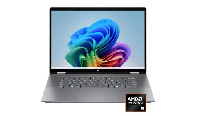 HP – OmniBook X Flip 2-in-1 – Copilot+ PC – 16″ 2K Touch-Screen Laptop – AMD Ryzen AI 5 – 16GB Memory – 512GB SSD – Meteor Silver