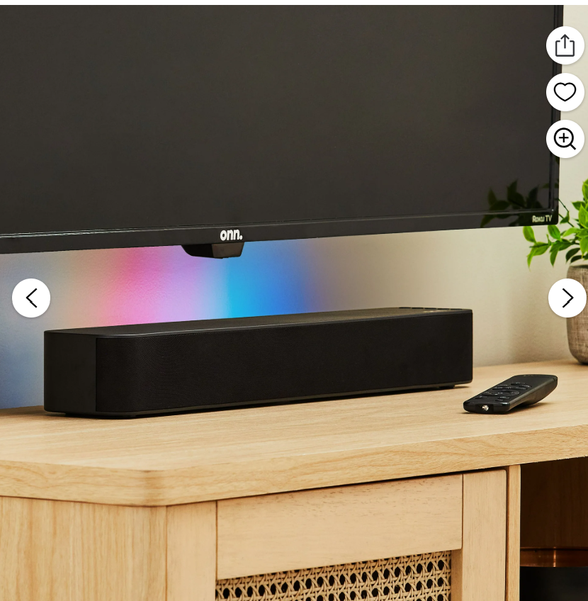 onn Bluetooth 2.0 Channel Soundbar with Multi-Color LED Lighting, 20″, Black