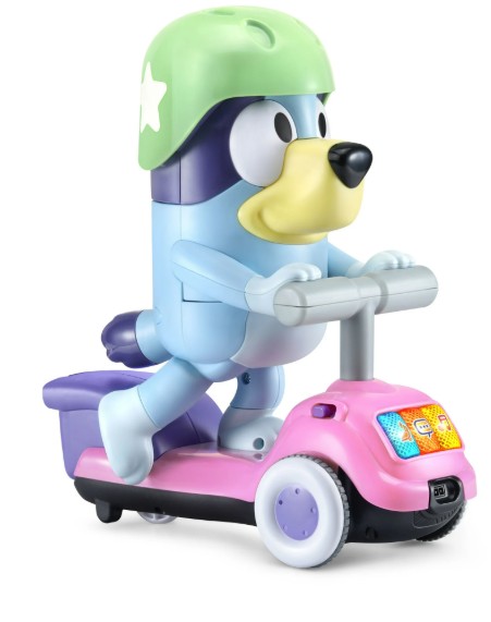 VTech® Bluey Scooter Time Bluey, Moving Electronic Figure Toy for Preschoolers, Ages 3-6 Years Old