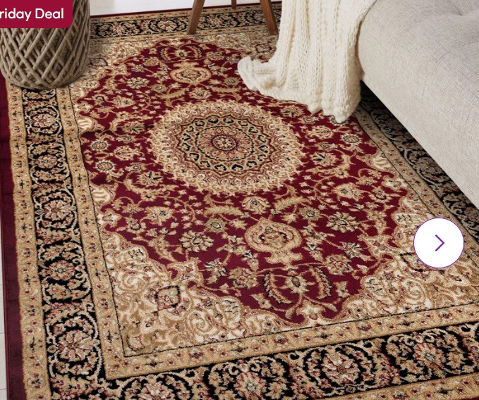 Shiflett Oriental Burgundy/Mustard/Black Area Rug