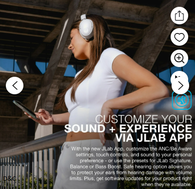 JLab JBuds Lux Active Noise Cancellation Bluetooth Headphones