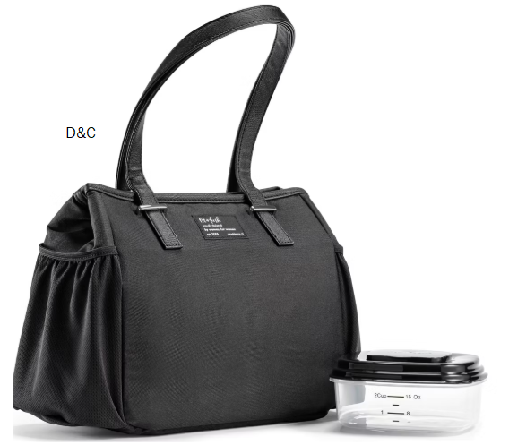 Fit & Fresh Copley Lunch Kit: Nylon Tote with Food Container, BPA-Free