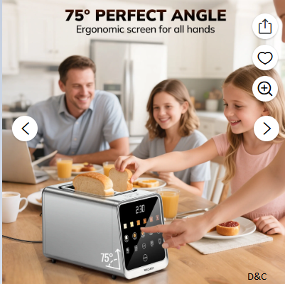 2-Slice Toaster with Extra Wide Slot,Toaster for Home Essential with Bagel Defrost Reheat Function