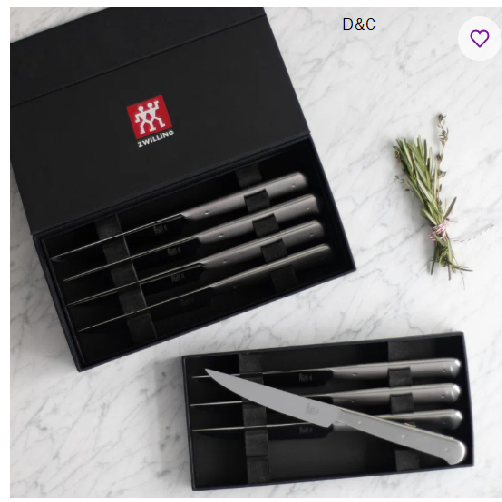 ZWILLING Porterhouse Razor-Sharp Steak Knife Set of 8 with Black Presentation Case, Gift Set