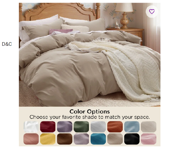 Essential Bedsure Super Soft Prewashed Duvet Cover Set 109gsm GentleSoft™️