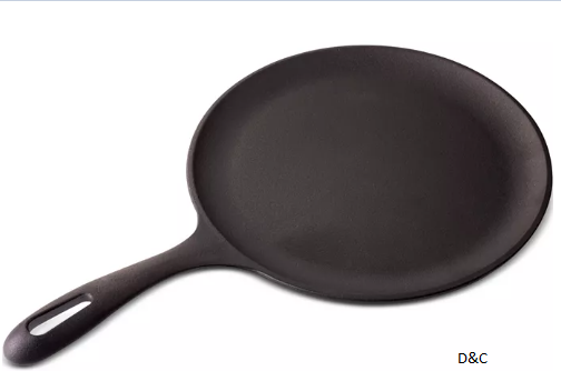 VictoriaCast Iron 10.5″ Griddle and Crepe Pan