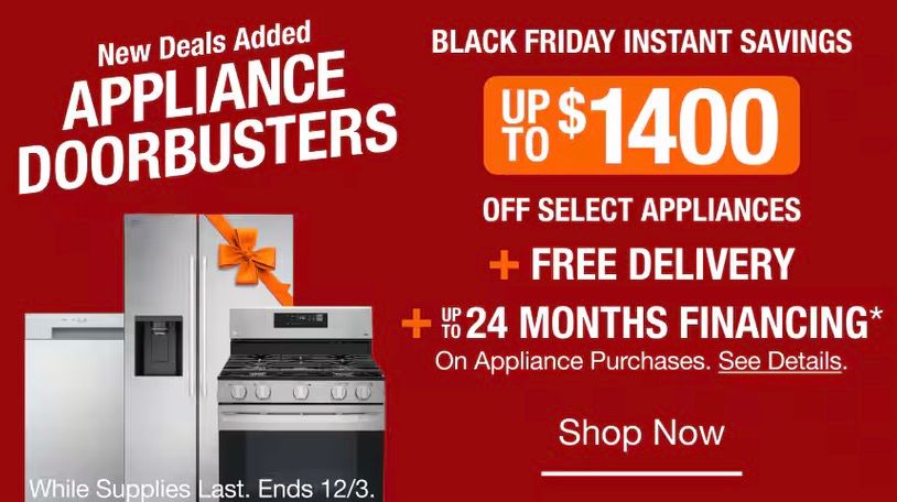 Black Friday Appliances Deals from Home Depot