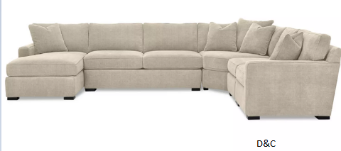 Radley 5-Piece Fabric Chaise Sectional Sofa