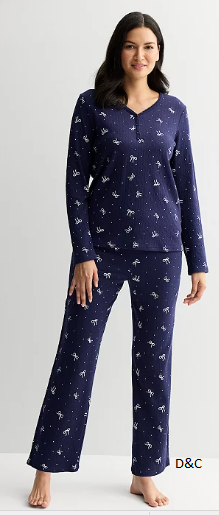 Women’s Croft & Barrow® Long Sleeve Textured Knit Pajama Top & Pajama Bottoms Set