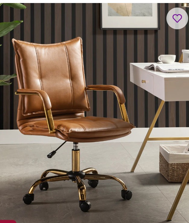 Lundgren Faux Leather Task Chair with Padded Arms