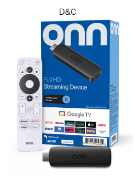 onn Full HD Streaming Device, Google TV – Fast Streaming, 8GB Storage, 1.5GB RAM, Remote with Voice Control