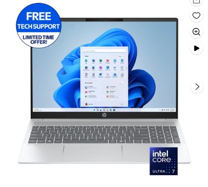 HP OmniBook 5 16 inch 2K Touch Laptop AI PC Intel Core Ultra 7 255U 16GB RAM 1TB SSD Glacier Silver