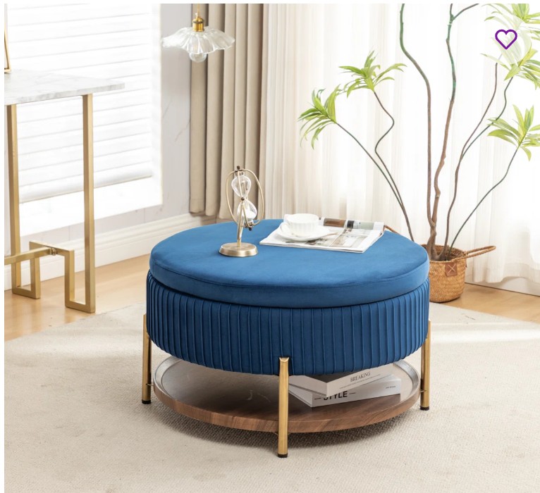 Charyn Upholstered Round Storage Ottoman