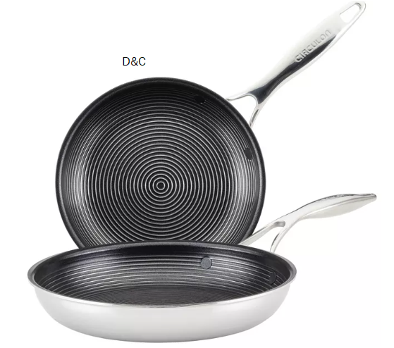 Circulon SteelShield C-Series Tri-Ply Clad Nonstick Frying Pan Set, 2-Piece, Silver