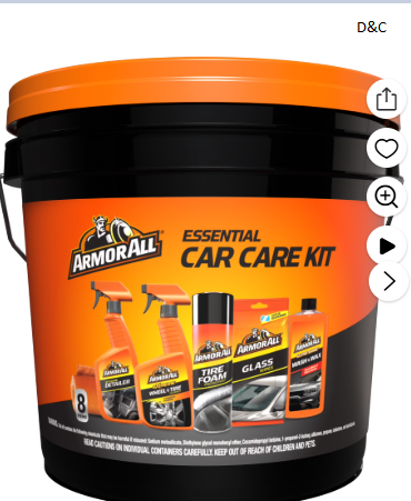 Armor All 8-Piece Car Cleaning Kit, Car Detailing Holiday Gift Set for Men, Dad or Husband