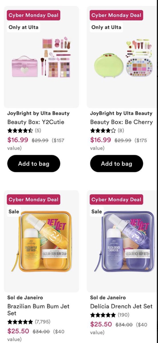 Ulta Cyber Monday Gift Sets Sale is live