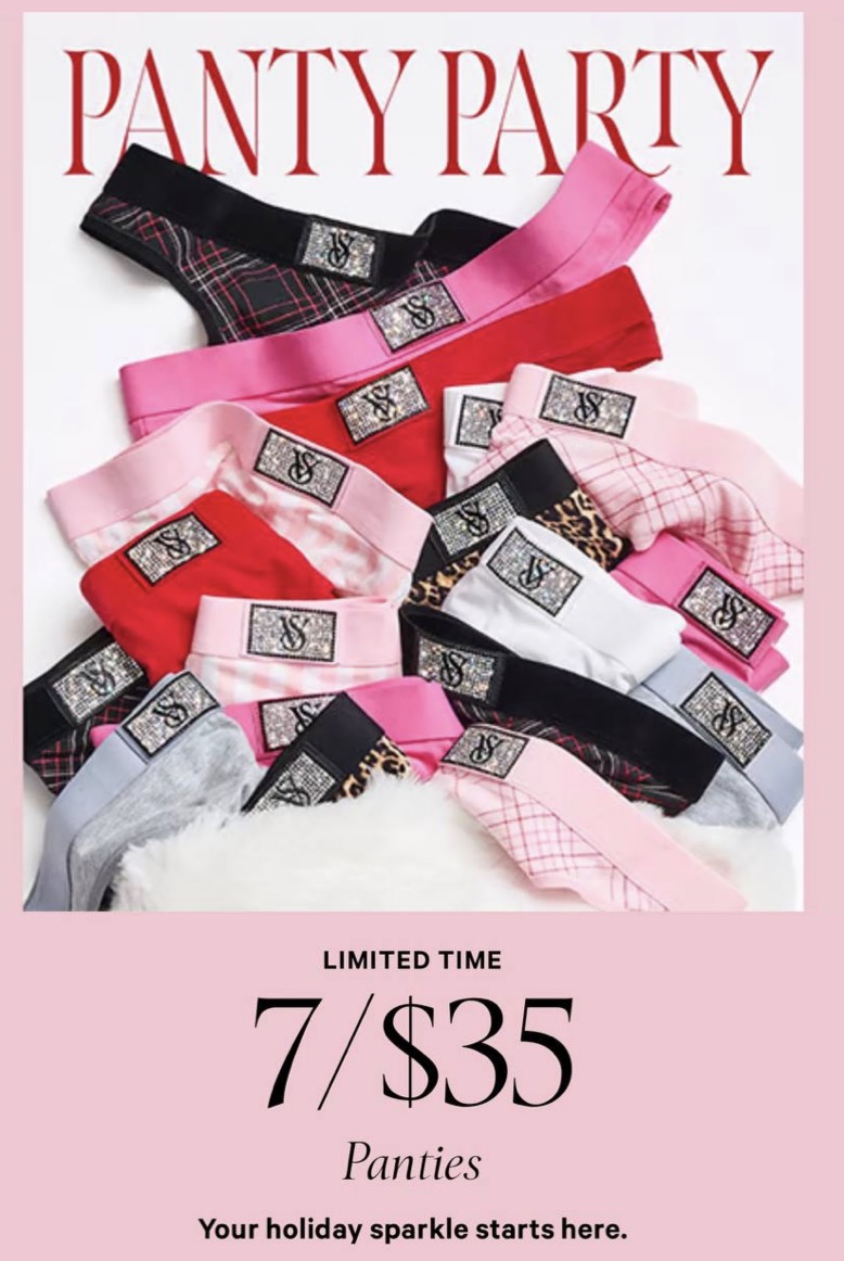 Victoria Secret – 7 panties for just $31.50