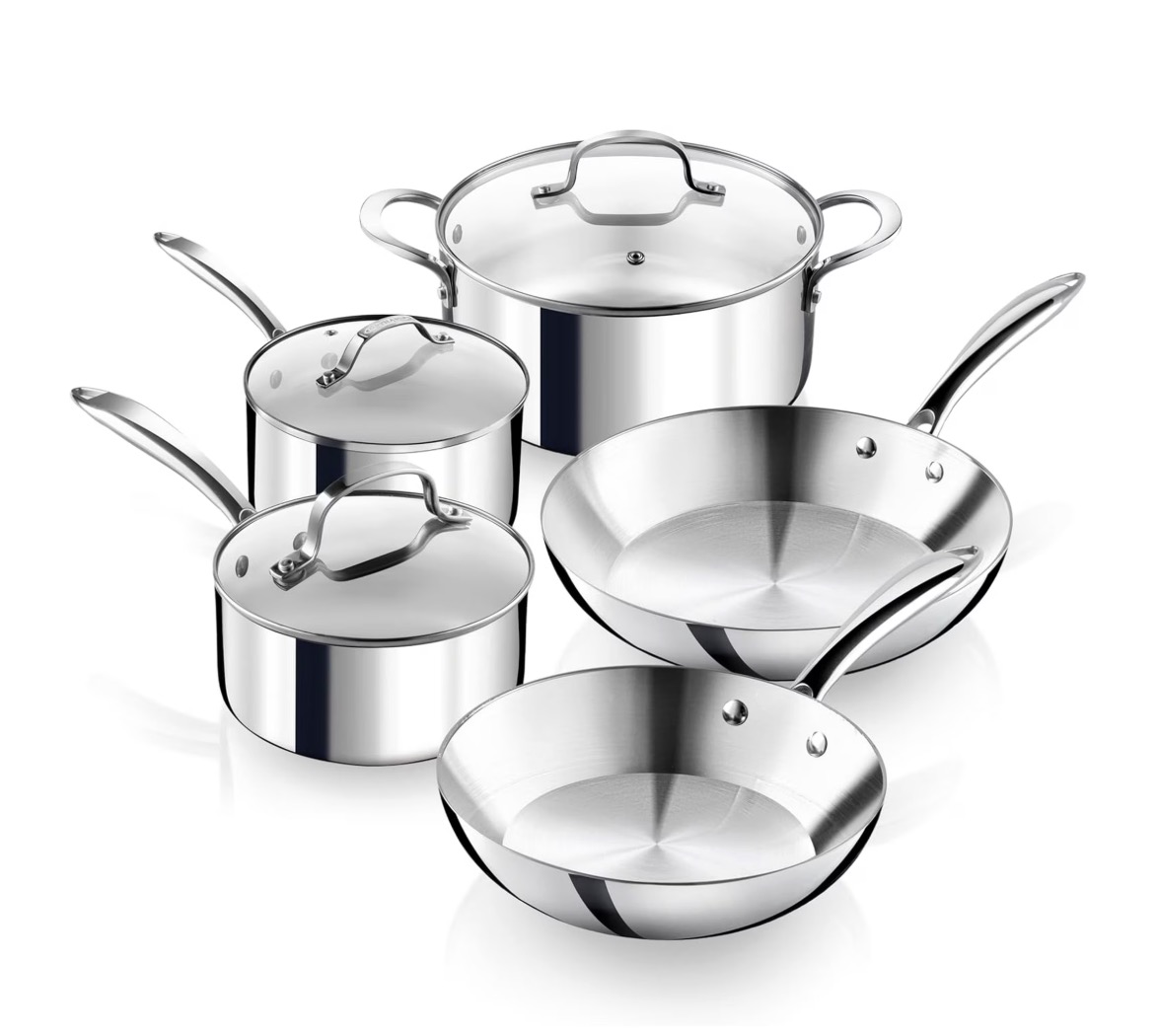 Gotham Steel 10-Pc Stainless Steel Cookware Set