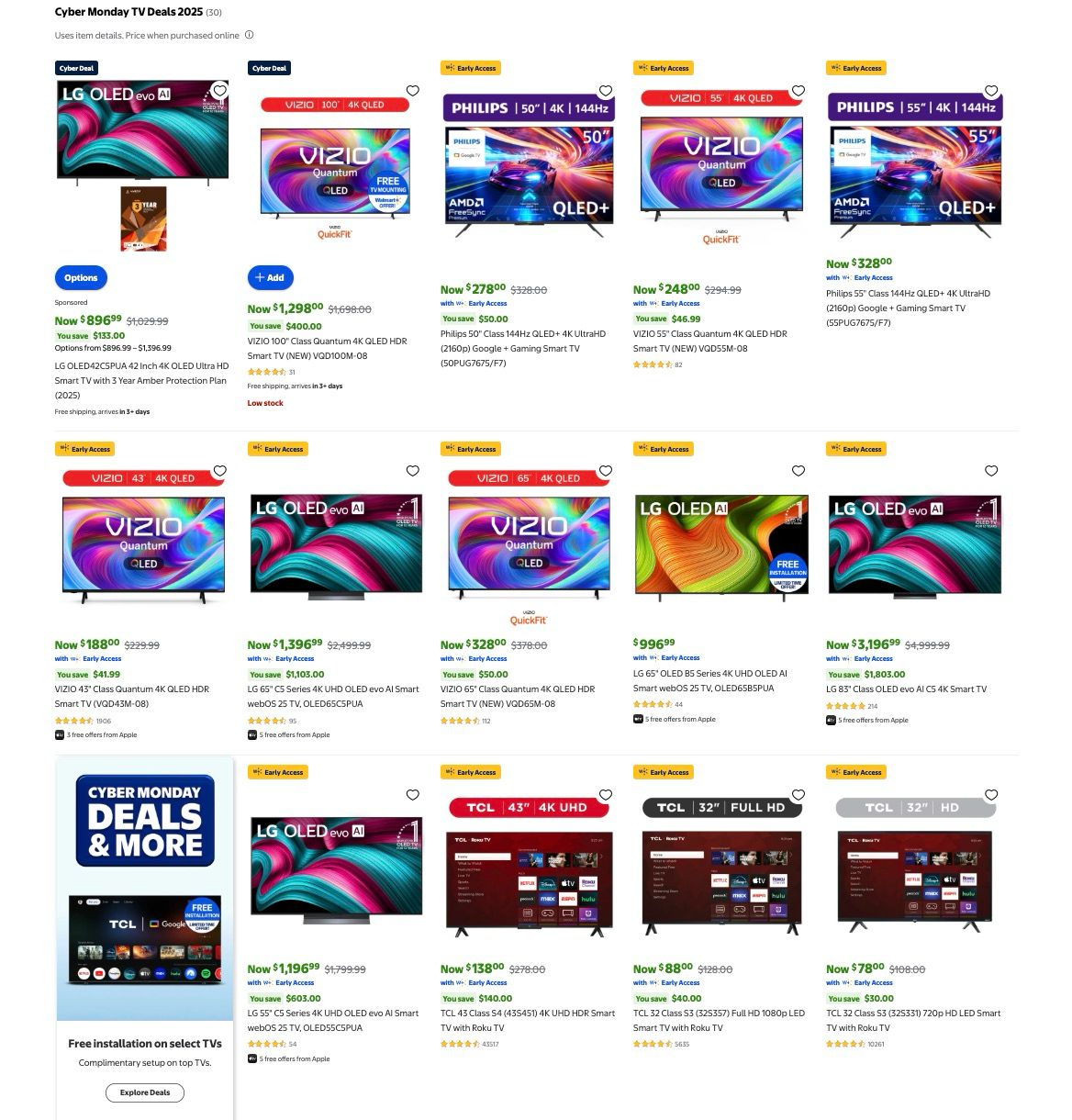 Cyber Monday Deals on TV’s