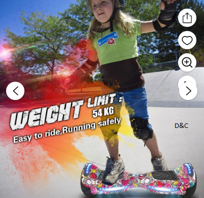 Hoverstar Flash Wheel Hoverboard 6.5 In., Bluetooth Speaker with LED Light, Self Balancing Wheel, Electric Scooter, Unicorn