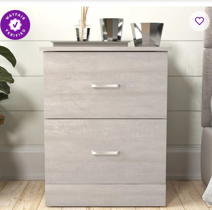 Allyannah 23.6″ 2-Drawer Nightstand