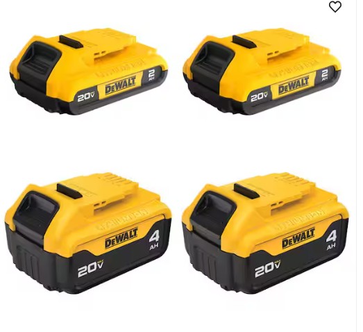 20V MAX Lithium-Ion 2.0Ah Battery (2 -Pack) and 20V MAX Lithium-Ion 4.0Ah Battery (2 -Pack)